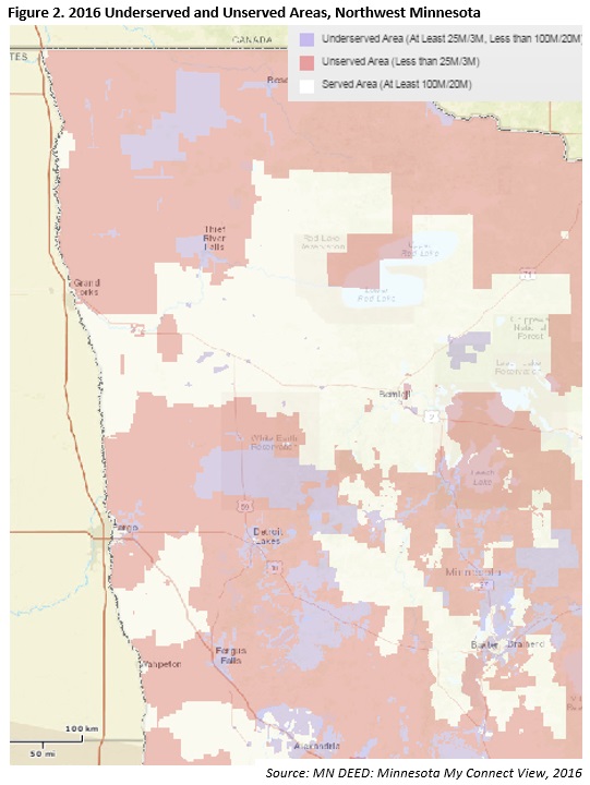 2016 Underserved and Unserved Area, Northwest Minnesota