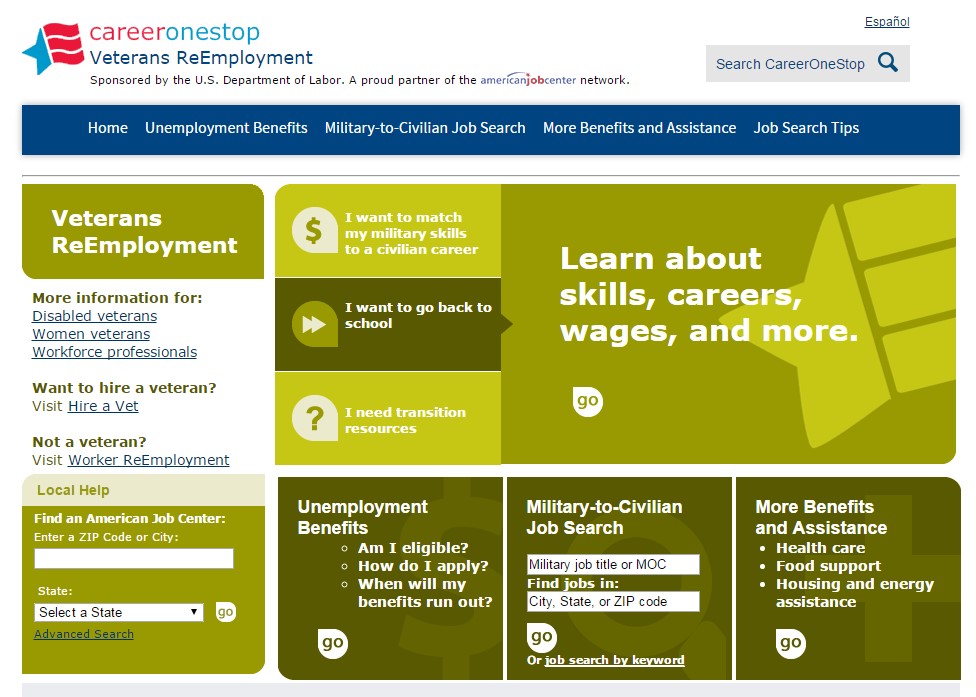 careeronestop veterans re-employment website