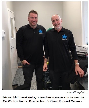 Left to right: Derek Parks, Operations Manager, Four Seasons Car Wash in Baxter; Dave Nelson, COO and Regional Manager