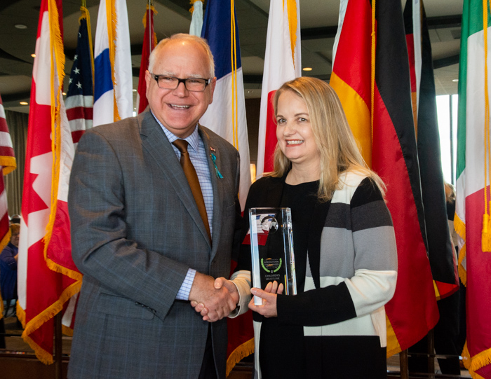 Governor Tim Walz presents the annual Governor’s International Trade Awards