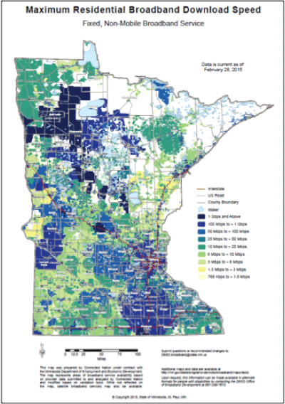 Map: Maximum Residential Broadband Download Speed