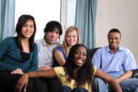 Group of happy smiling young people